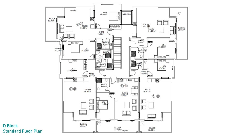 Kestel Residence, sea view apartments in Kestel, Alanya - 3086