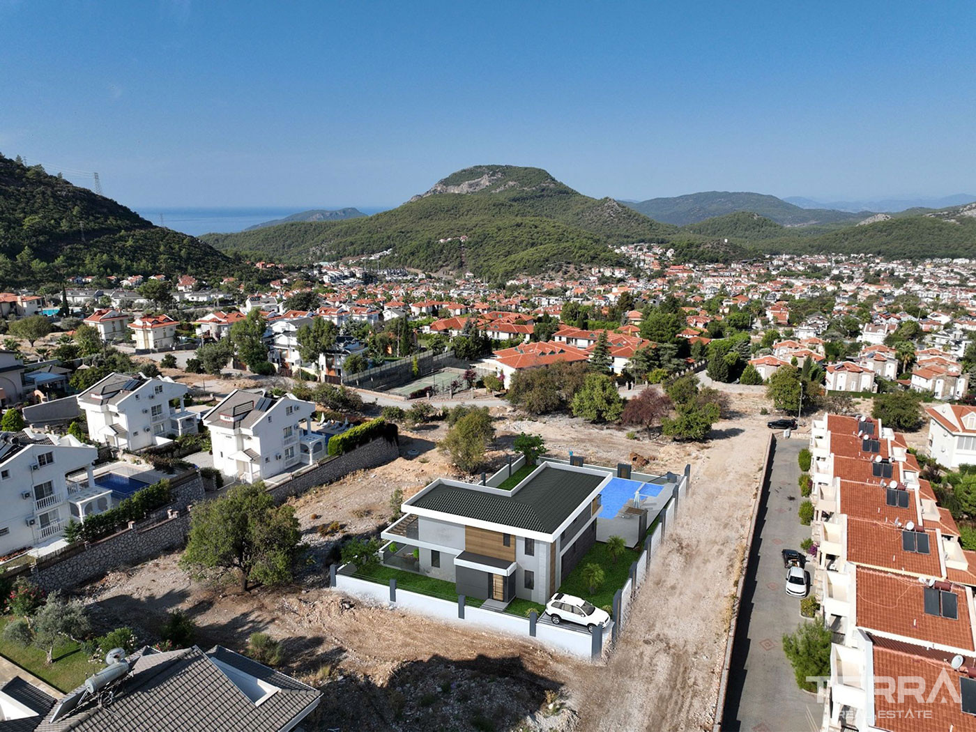 Private Infinity Pool from Villa with Smart Home System in Fethiye - 78426