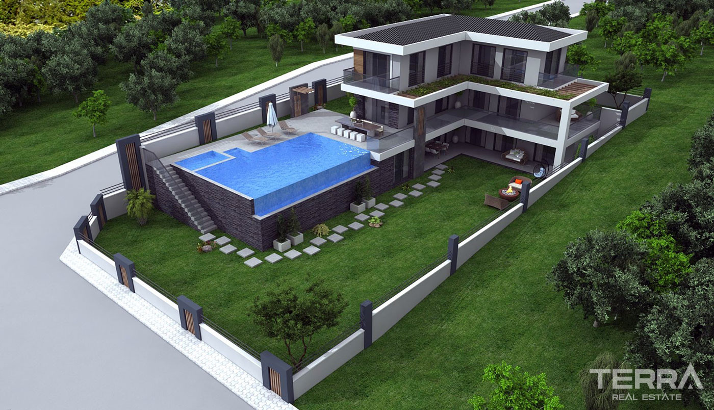 Private Infinity Pool from Villa with Smart Home System in Fethiye - 78429