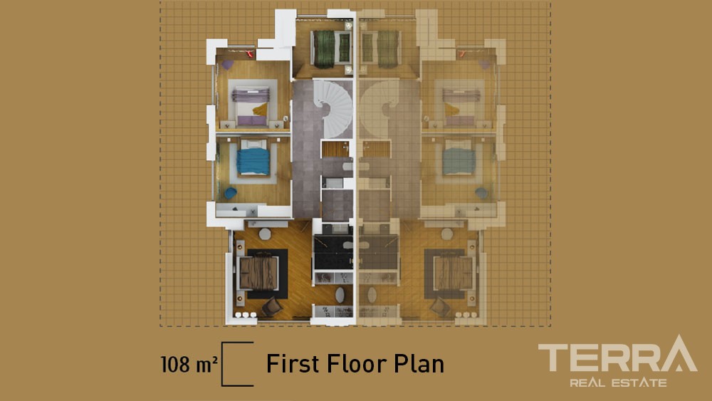 Spacious 5 bedroom villas in Konyaalti, Antalya - 3171
