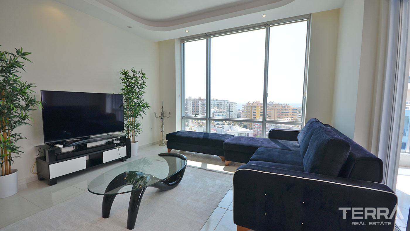 Apartament z widokiem na morze i udogodnieniami w Yekta Plaza w Alanyi - 78572