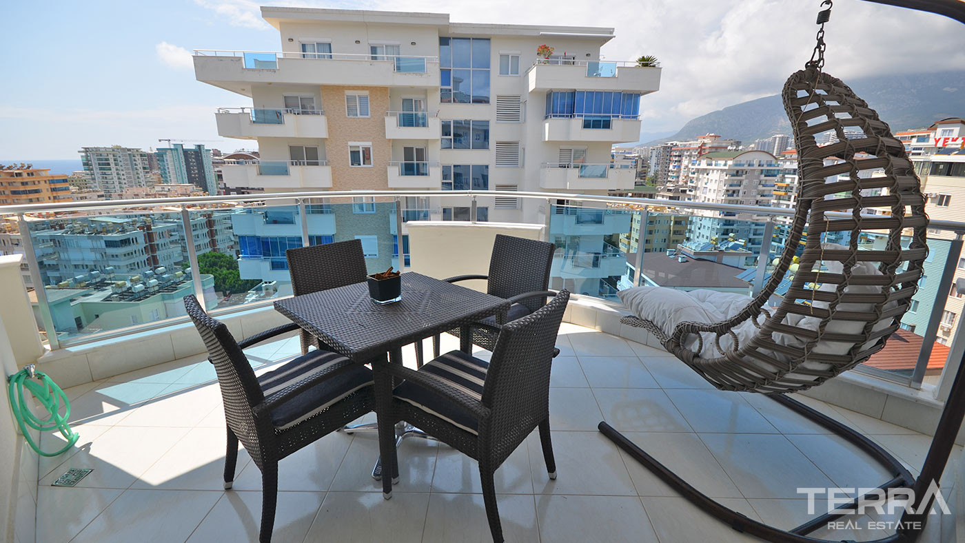 Apartament z widokiem na morze i udogodnieniami w Yekta Plaza w Alanyi - 78573