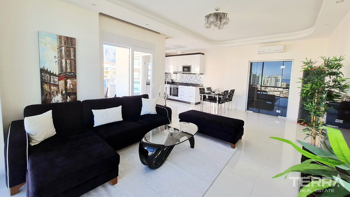 Apartament z widokiem na morze i udogodnieniami w Yekta Plaza w Alanyi - 78970