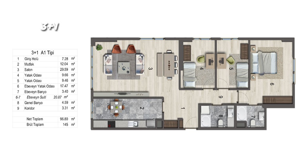 Apartments for sale at Mozaik Istanbul in Sancaktepe, Istanbul - 3213