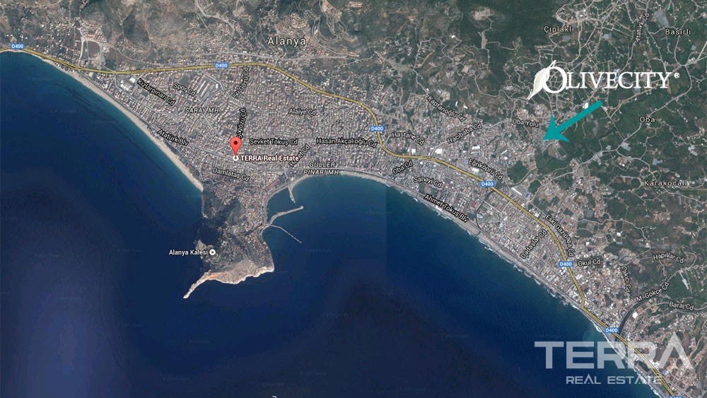 1 bedroom furnished Olive City apartment for sale in Alanya - 3255