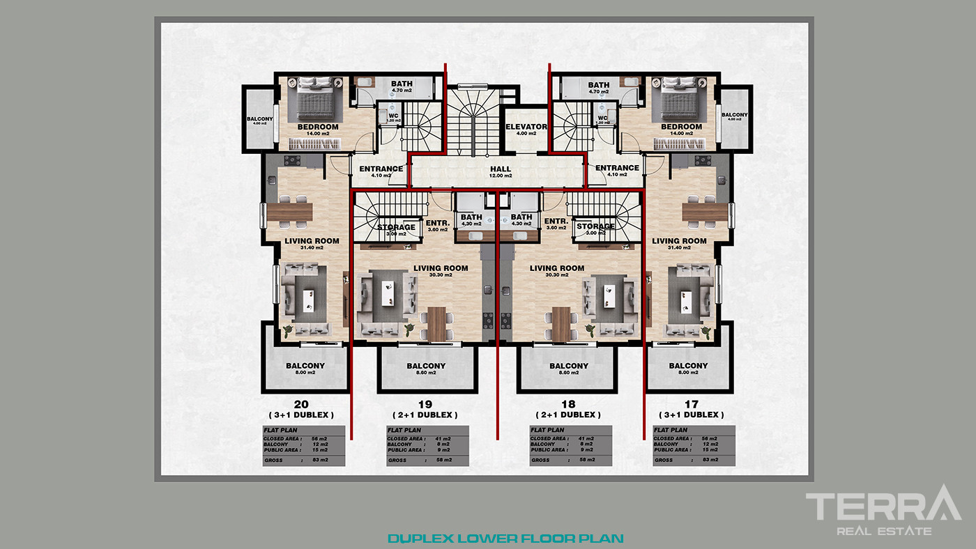 Apartamenty z widokiem na morze w Alanyi w spokojnej Çıplaklı - 80172