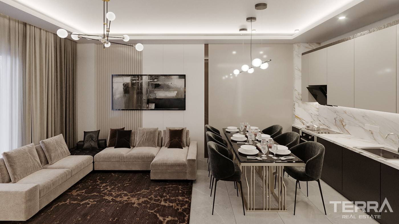 Apartamenty z widokiem na morze w Alanyi w spokojnej Çıplaklı - 80180