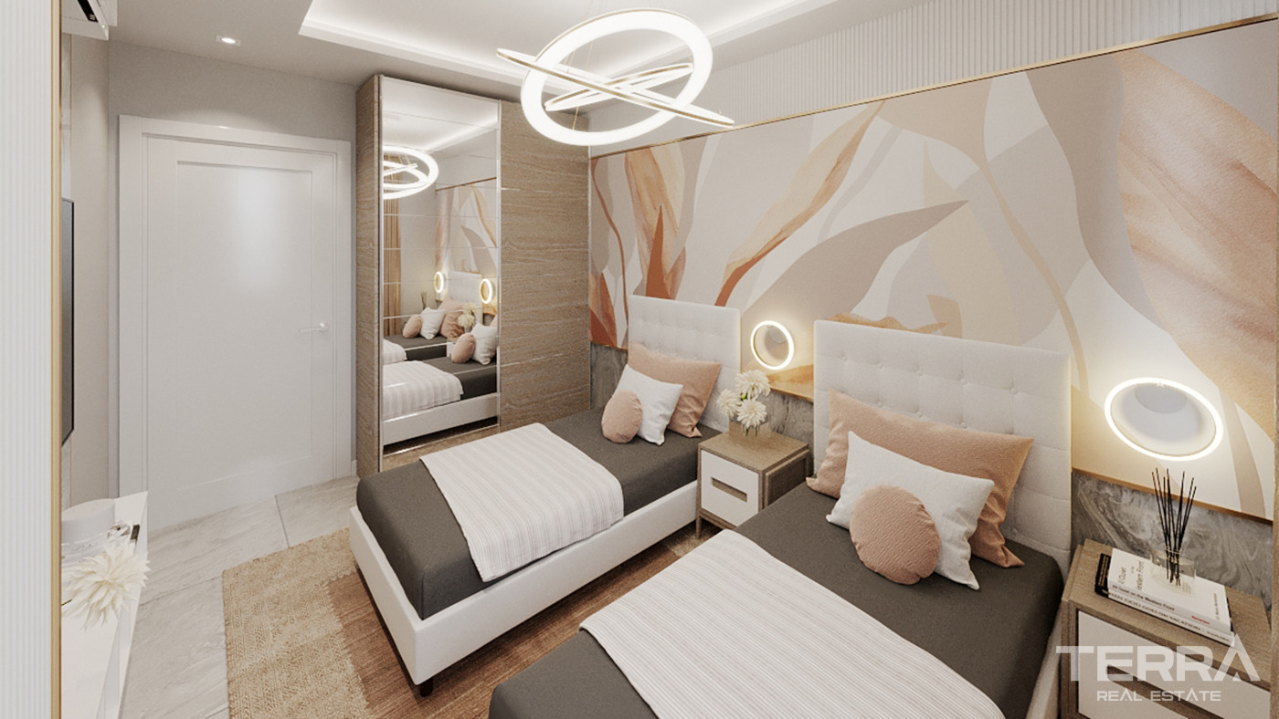 Apartamenty z widokiem na morze w Alanyi w spokojnej Çıplaklı - 80185