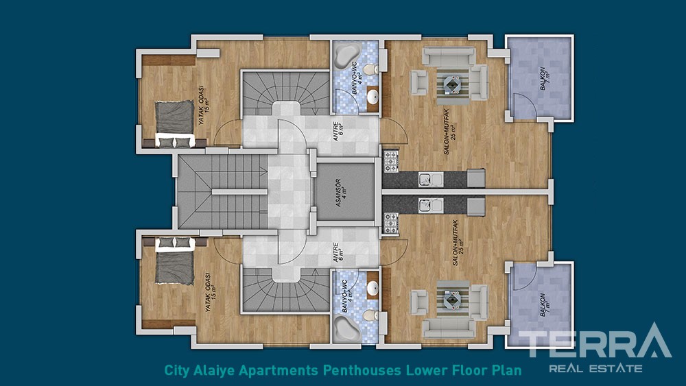 City Alaiye apartments in Alanya City Centre - 3358