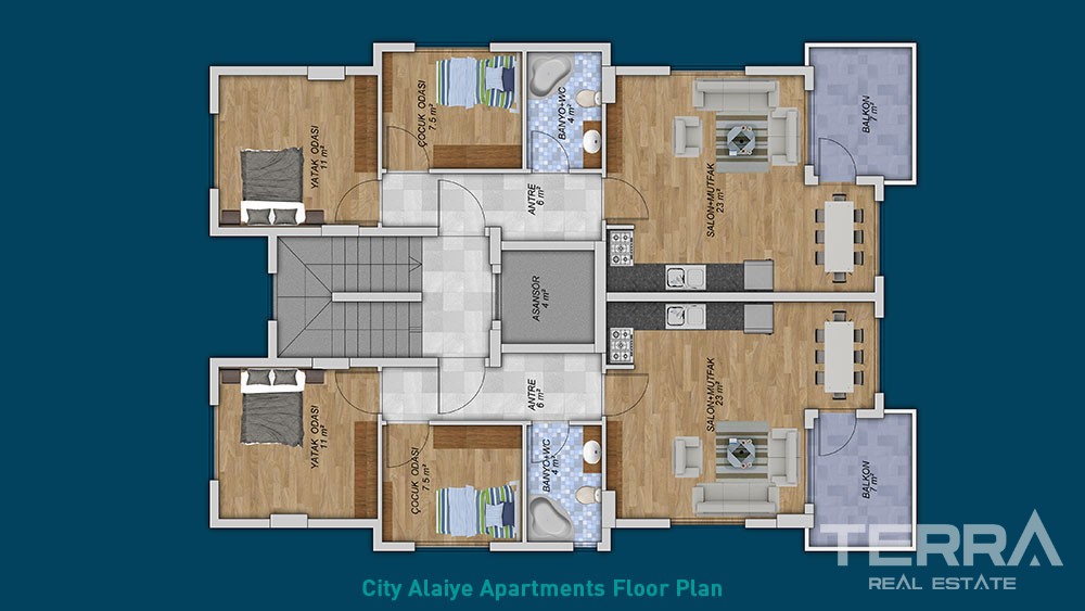 City Alaiye apartments in Alanya City Centre - 3359