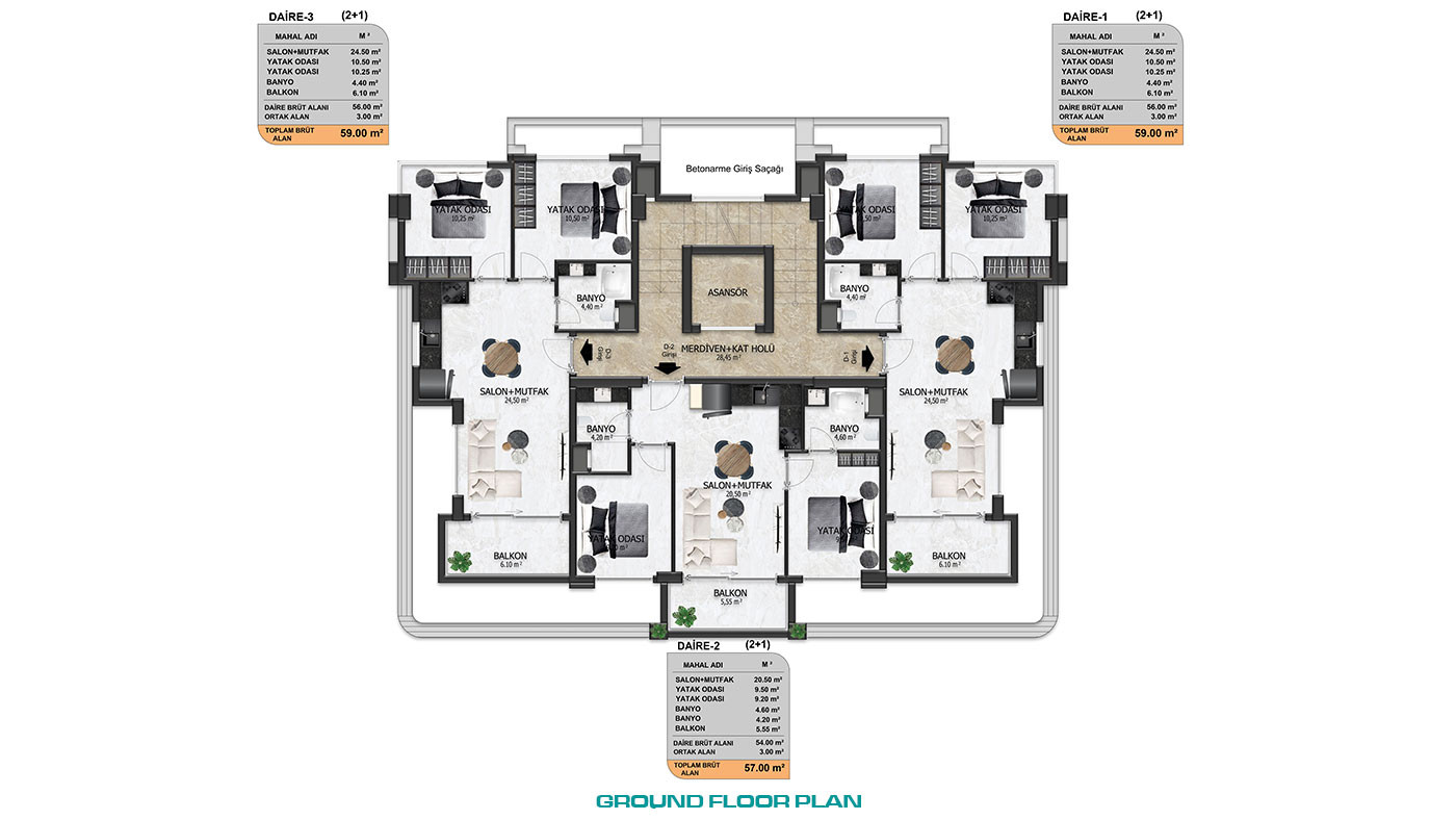 Luxury Designed Oba Apartments Close to Alanya Center - 81805