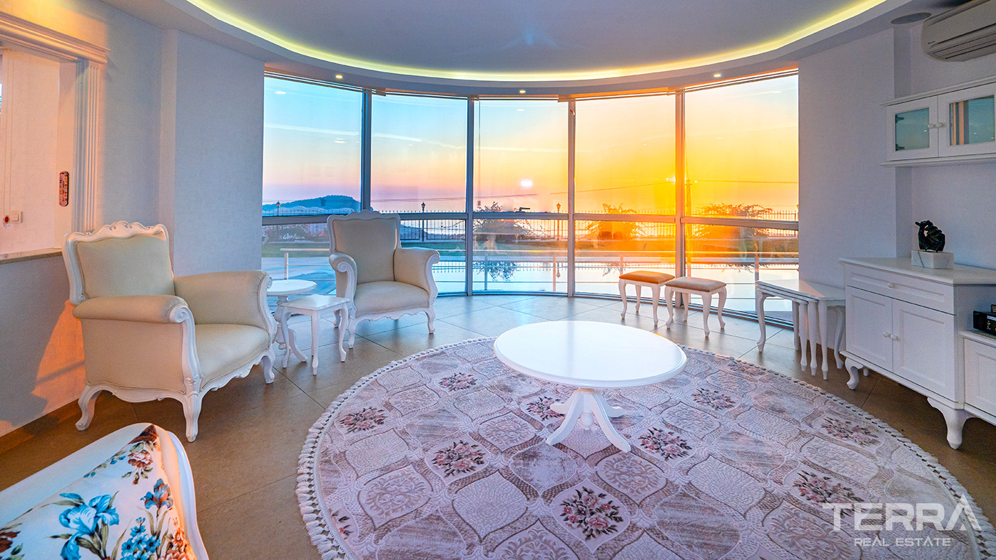 4+2 Furnished Villa with Underfloor Heating and Sea Views in Alanya - 82424