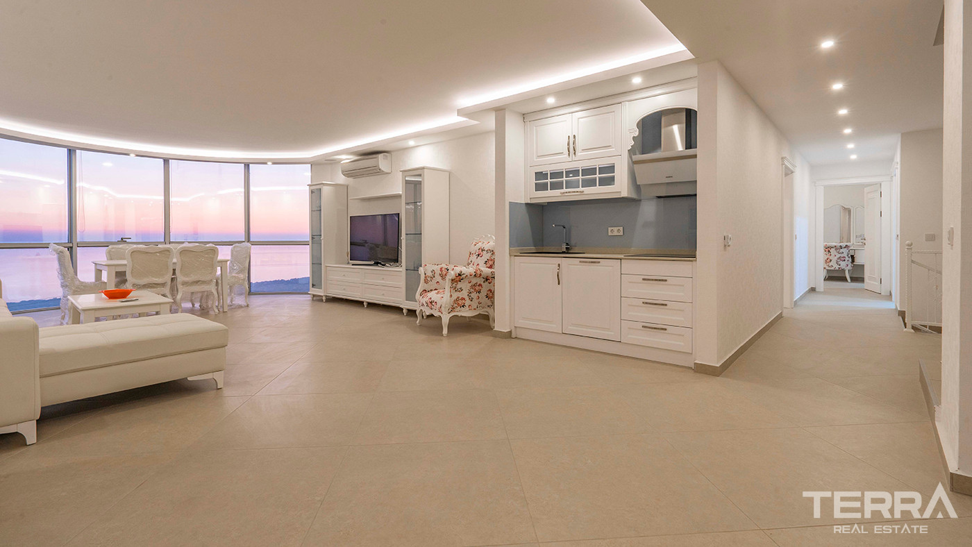 4+2 Furnished Villa with Underfloor Heating and Sea Views in Alanya - 82436