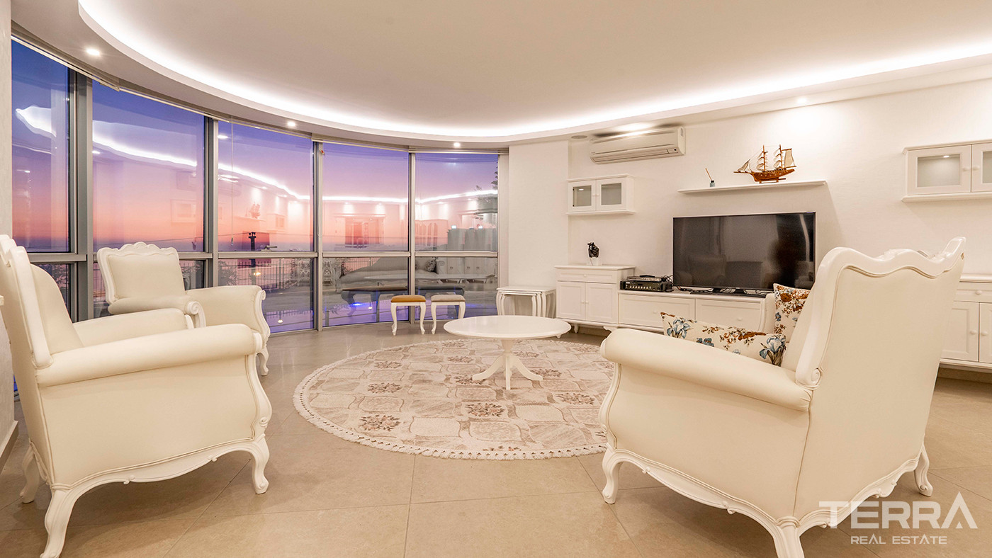 4+2 Furnished Villa with Underfloor Heating and Sea Views in Alanya - 82447