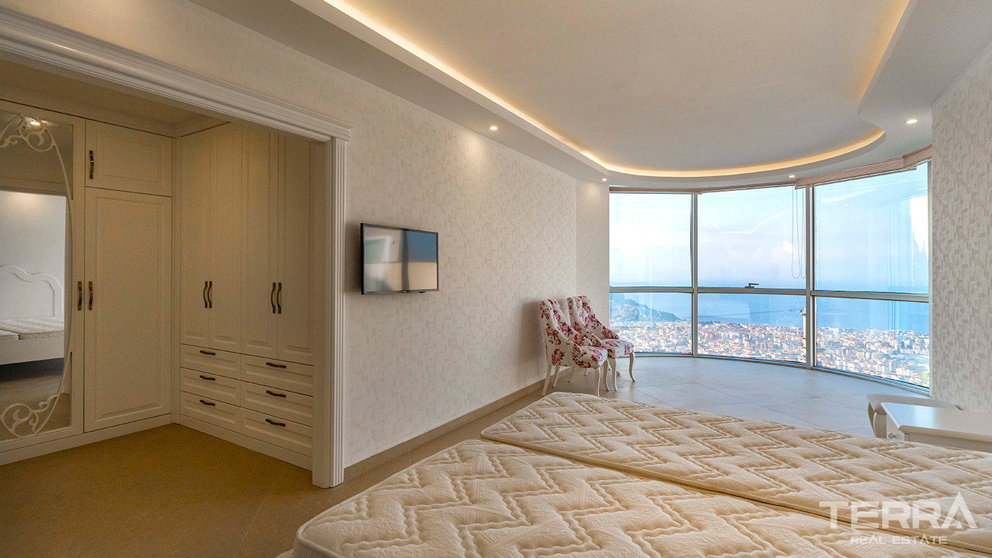 4+2 Furnished Villa with Underfloor Heating and Sea Views in Alanya - 82455