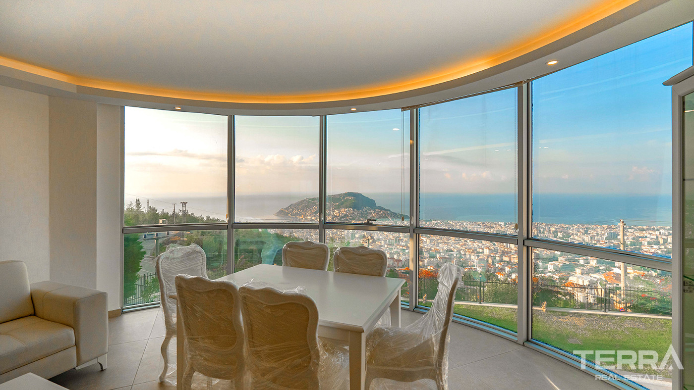 4+2 Furnished Villa with Underfloor Heating and Sea Views in Alanya - 82456