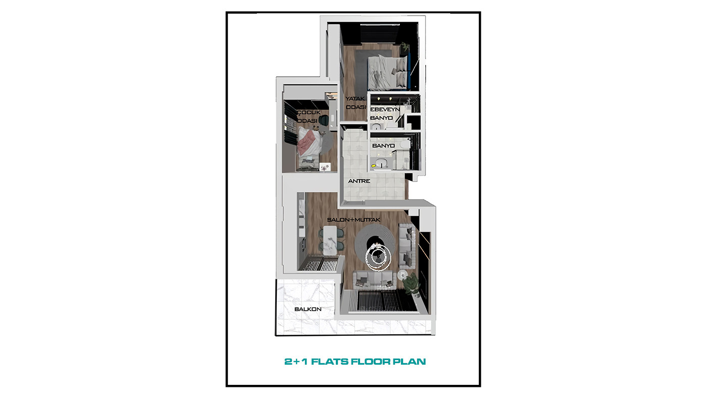 2+1 Flats with Modern Qualities in Antalya, Altıntaş - 84085