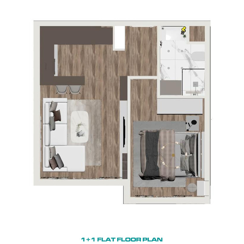 Modern 1+1 Flats Close to Daily Amenities in Kepez, Antalya - 84336