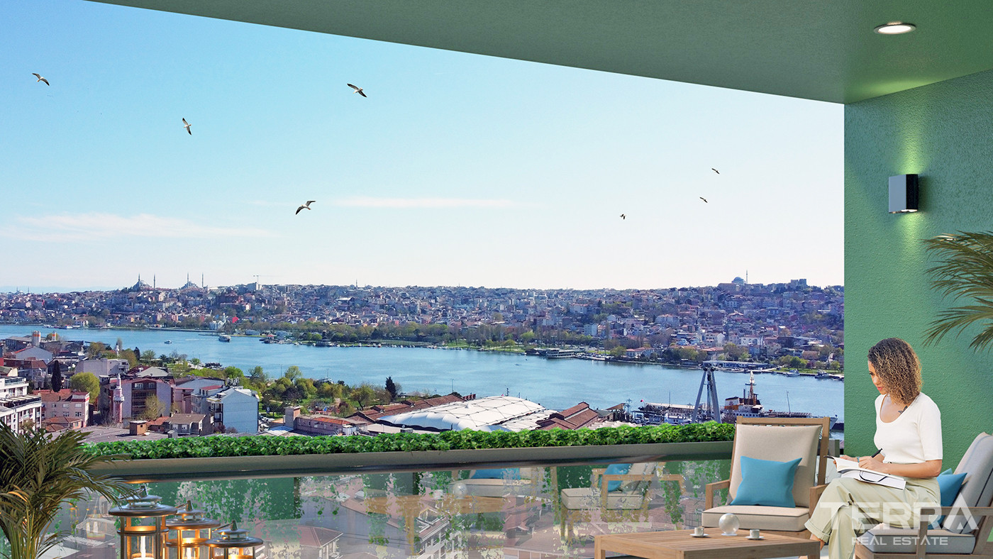 Luxury Flats for Sale with Bosphorus View in İstanbul, Beyoğlu