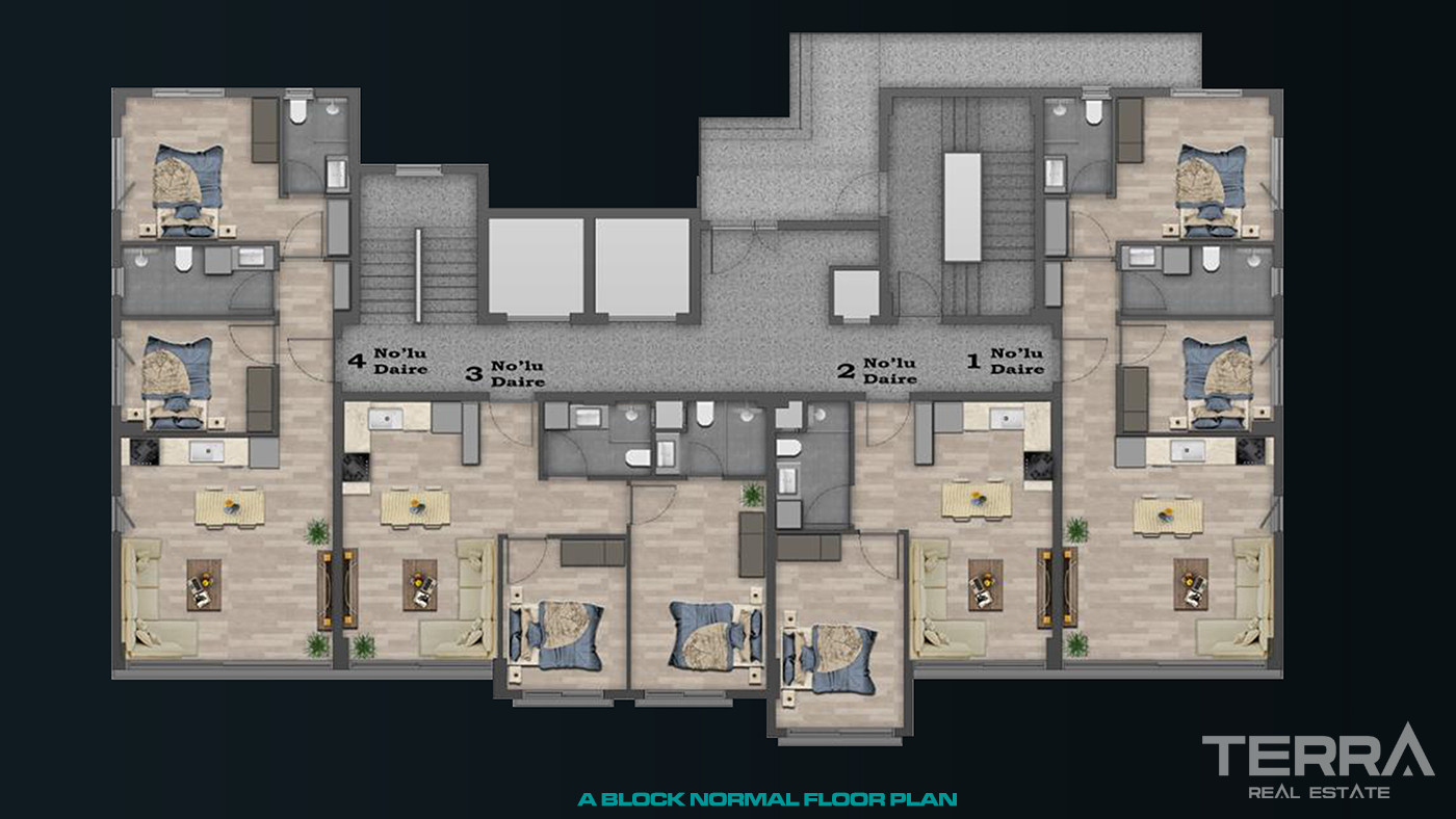 Quality Apartments Suitable for Luxurious Living in Antalya Altıntaş - 85224