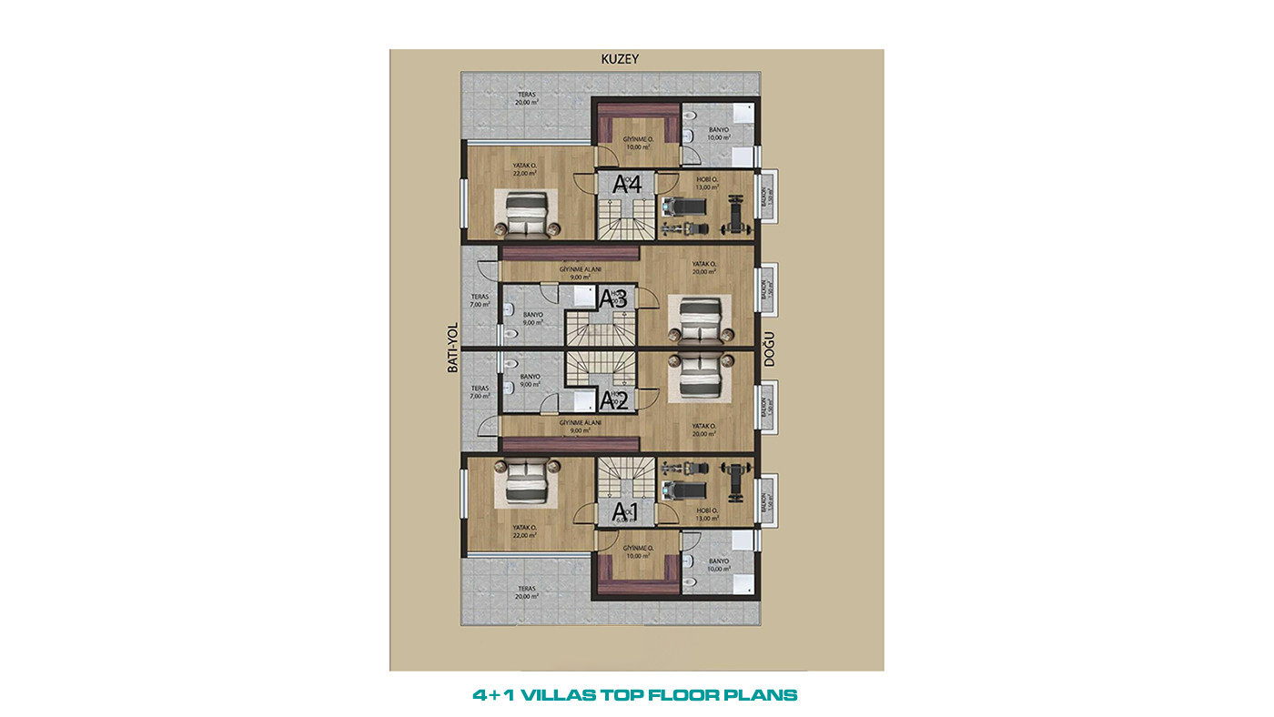 Luxurious Turnkey Triplex Villas in Antalya Kundu Near the Sea - 85647