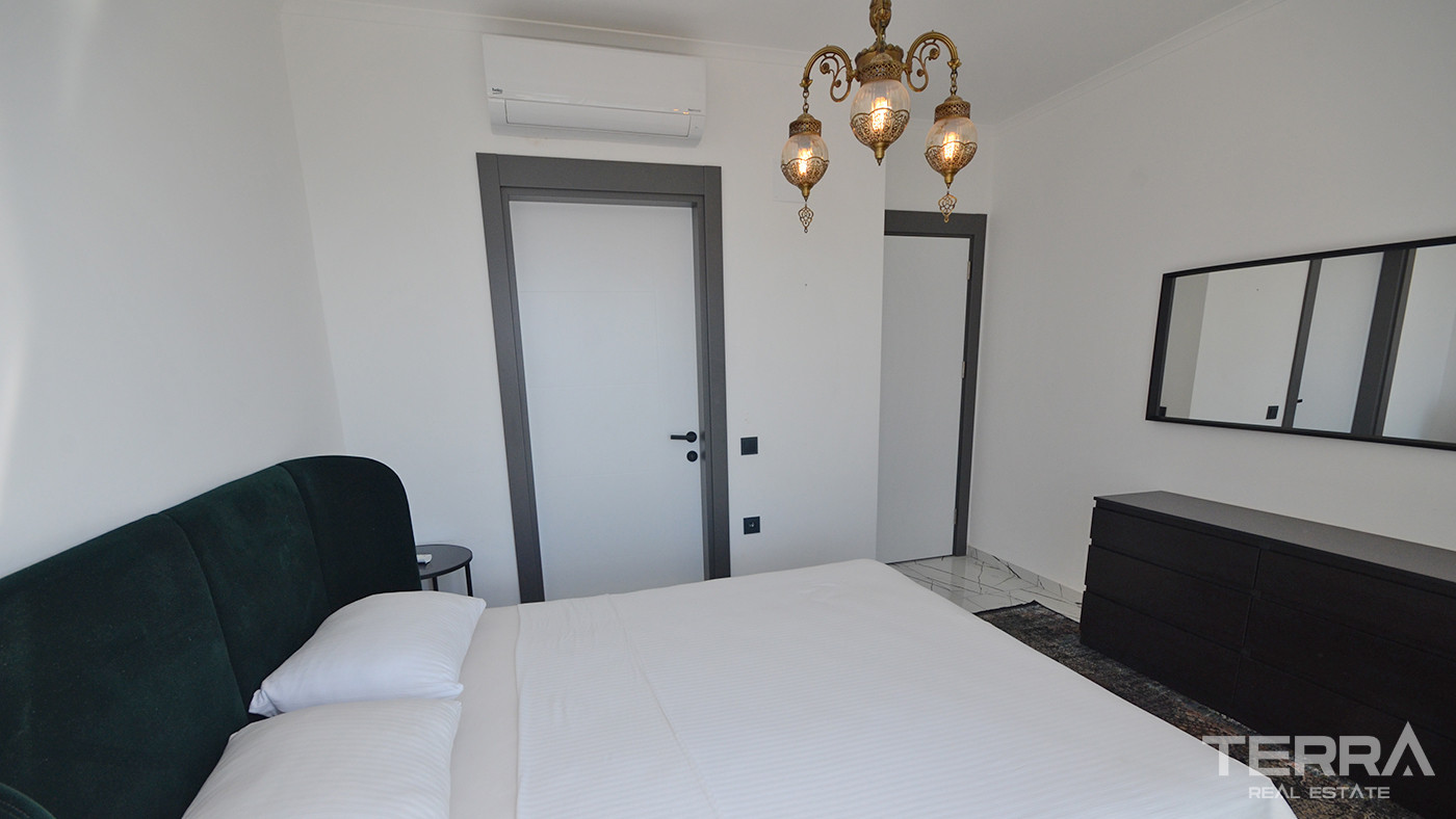 Luxury Furnished Resale Alanya Apartment with Sea View in Kargıcak - 85739