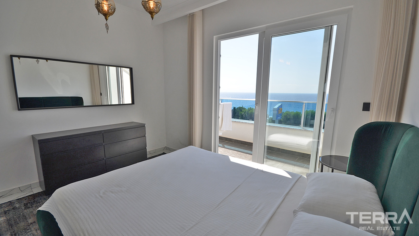 Luxury Furnished Resale Alanya Apartment with Sea View in Kargıcak - 85741