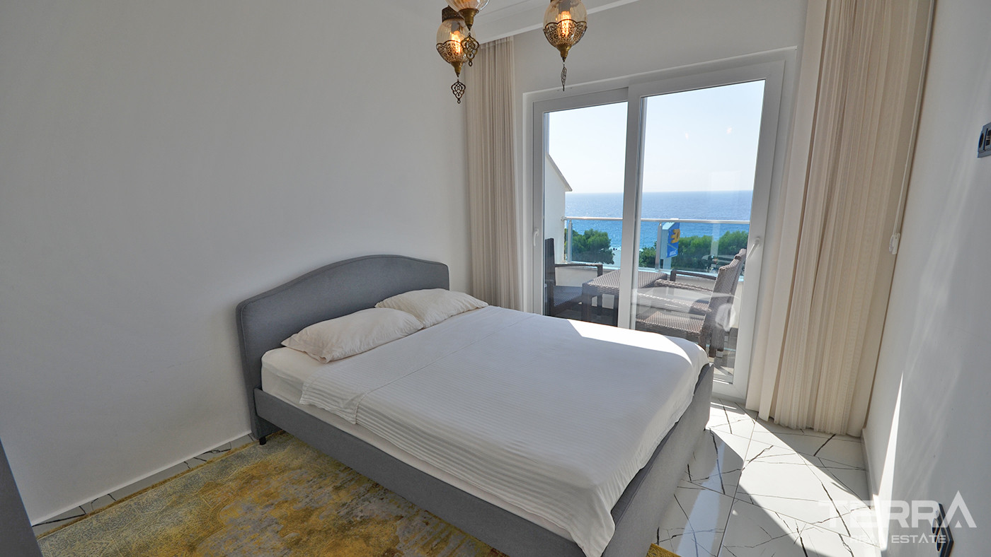 Luxury Furnished Resale Alanya Apartment with Sea View in Kargıcak - 85742