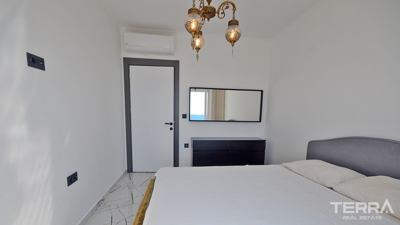 Luxury Furnished Resale Alanya Apartment with Sea View in Kargıcak - 85744