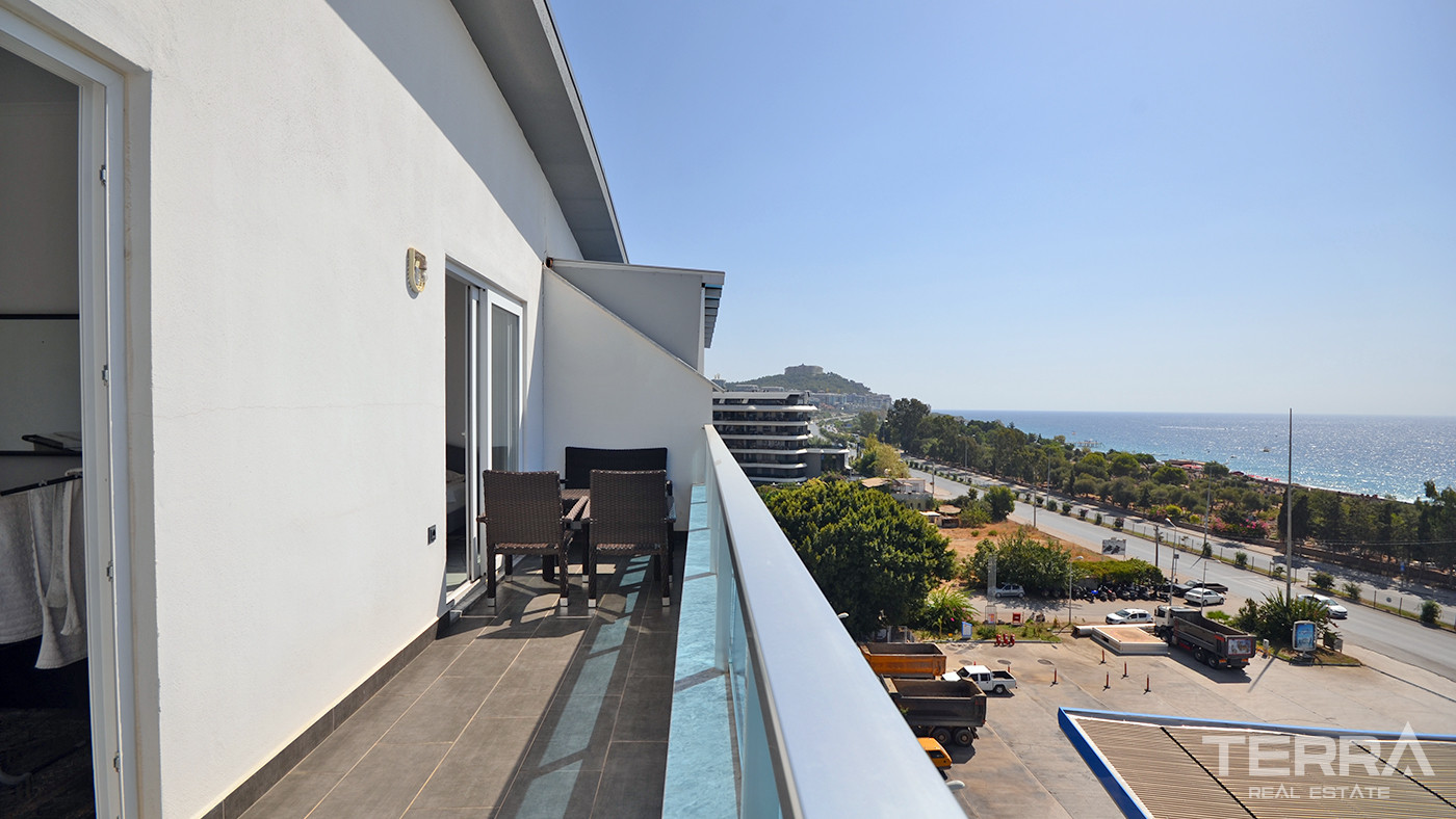 Luxury Furnished Resale Alanya Apartment with Sea View in Kargıcak - 85745