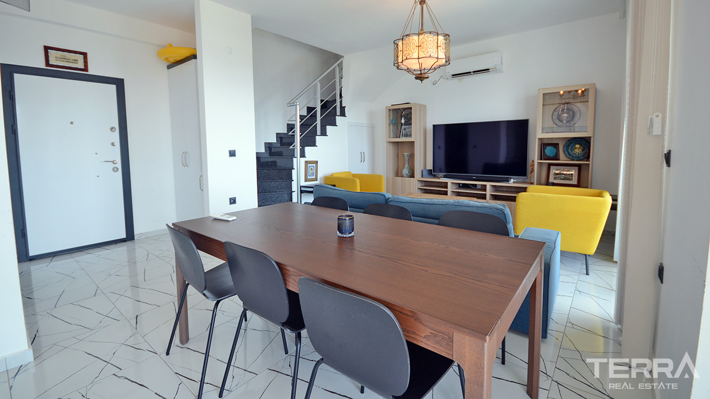 Luxury Furnished Resale Alanya Apartment with Sea View in Kargıcak - 85748