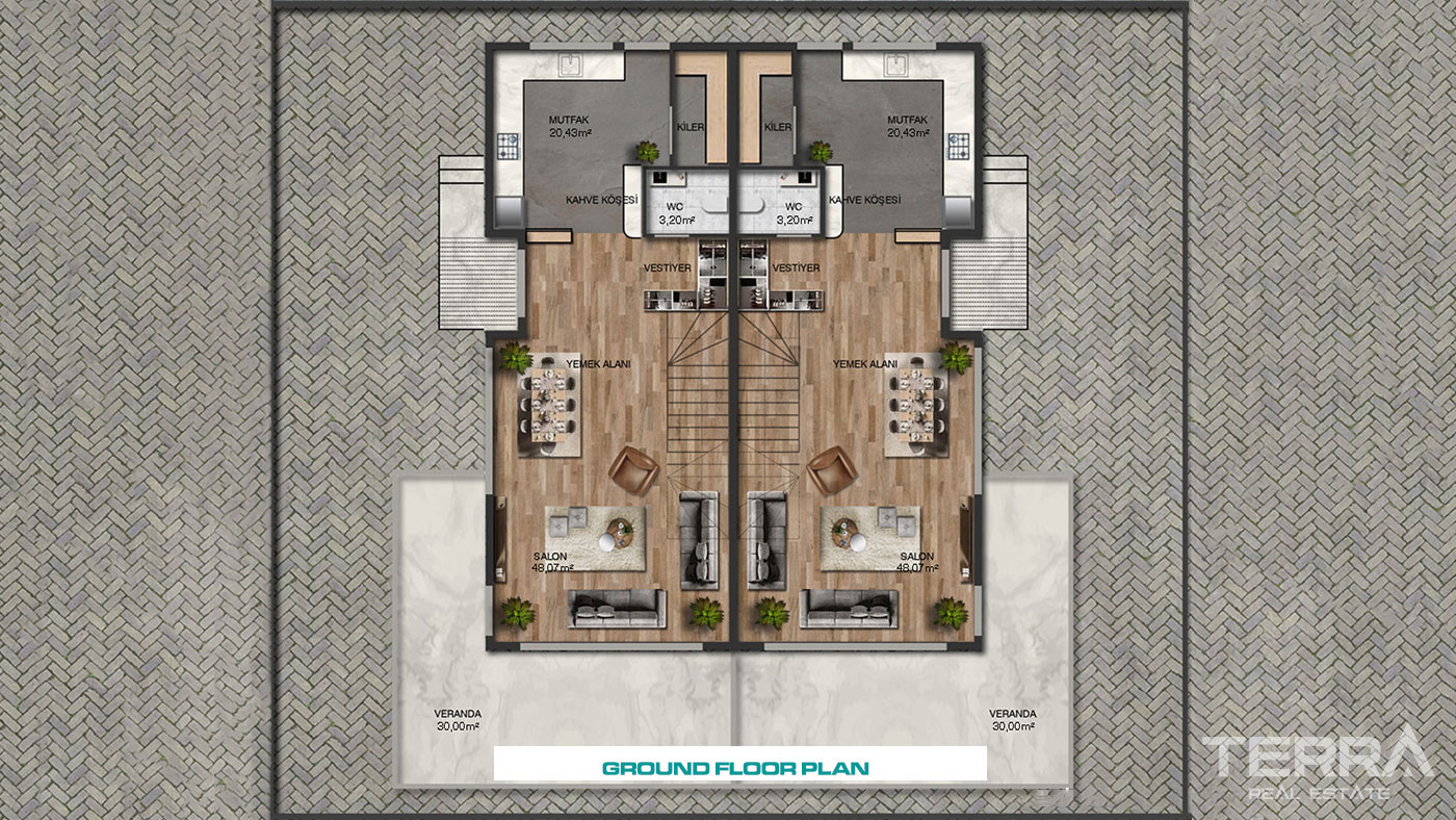 Elegant Villas Featuring Chic Designs in Döşemealtı, Antalya. - 86845