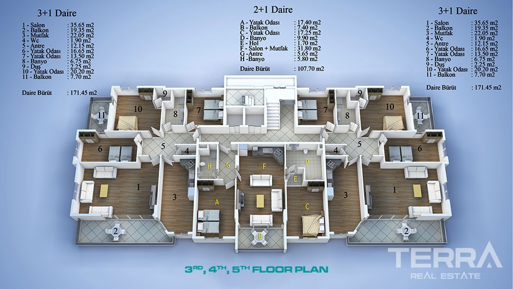 Luxuswohnungen zu verkaufen im beliebten Cickcilli, Alanya - 3868