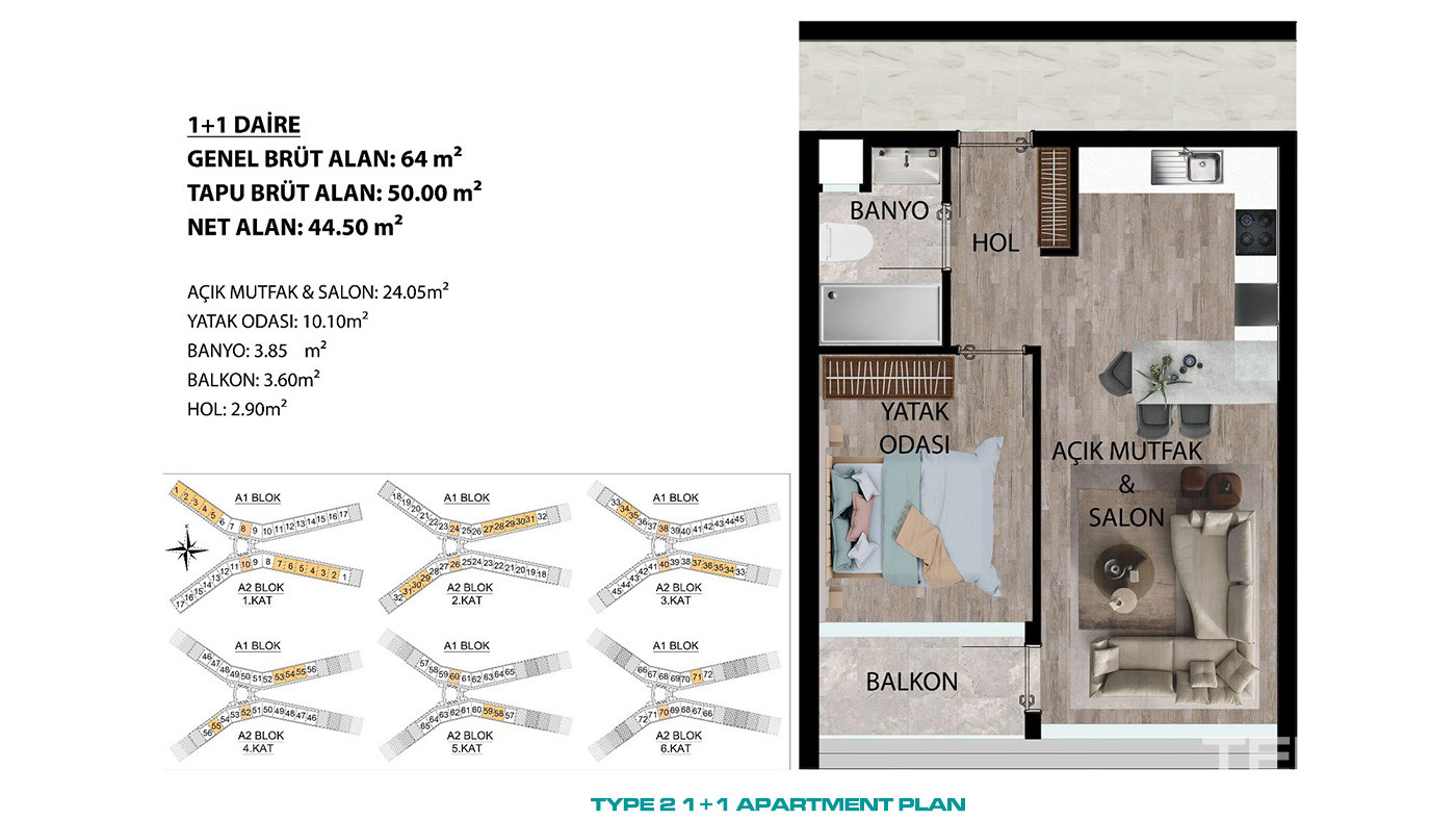 High Living Standarts with Apartments in Tranquil Kepez, Antalya - 87859