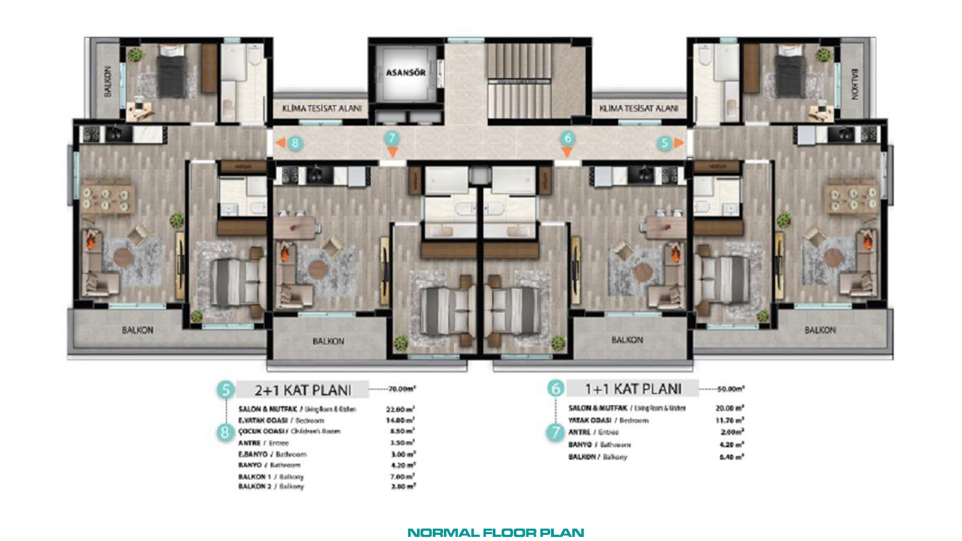Comfy and Well Planned Flats in a New Investment Center of Antalya - 88135