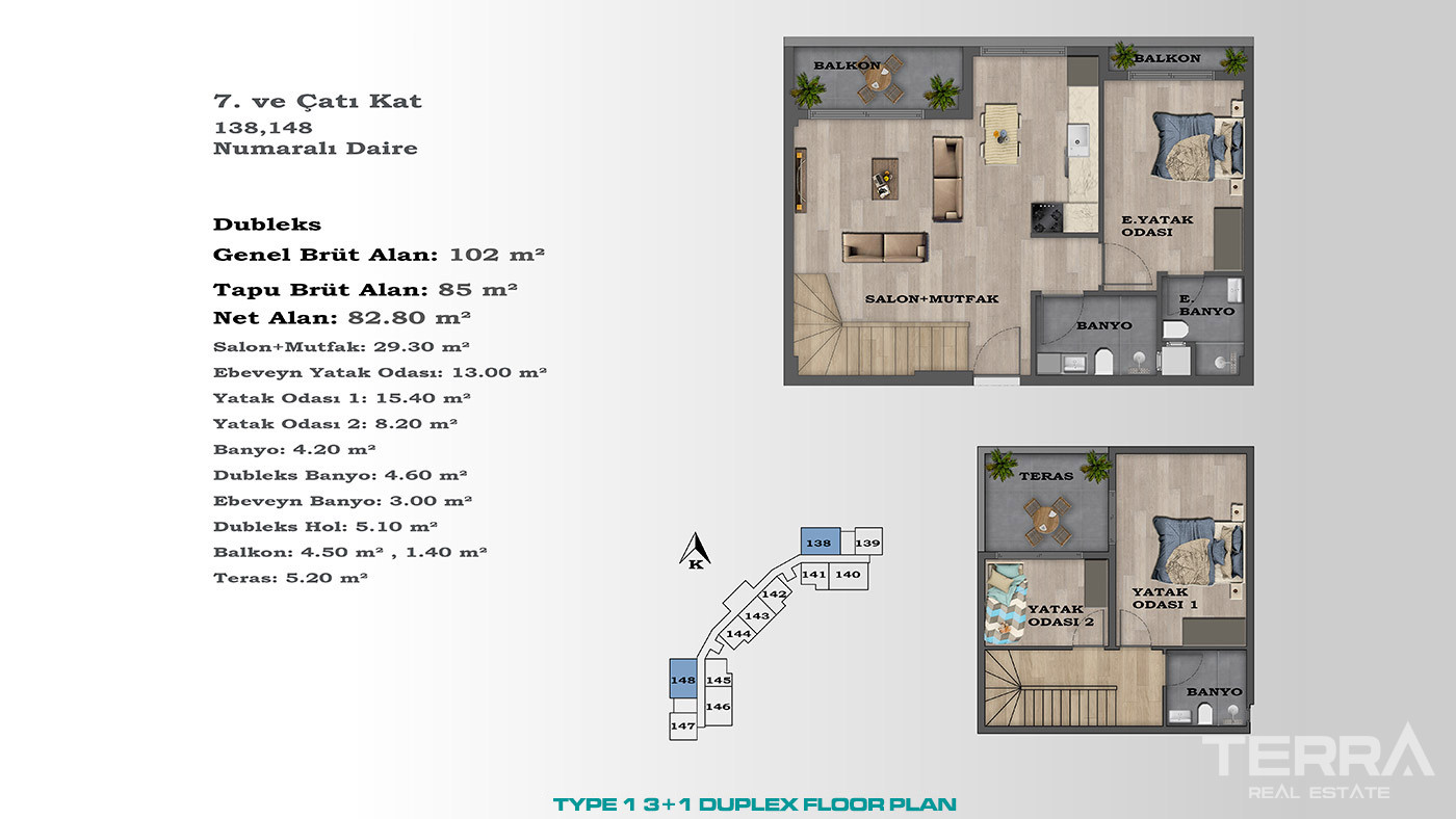 Contemporary Style Apartments in a New Area of Altıntaş, Antalya - 88421