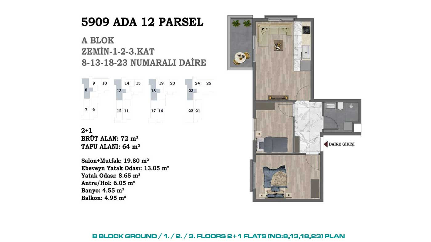 Centrally Located Flats Offering Indoor Car Parking Area in Antalya - 88564