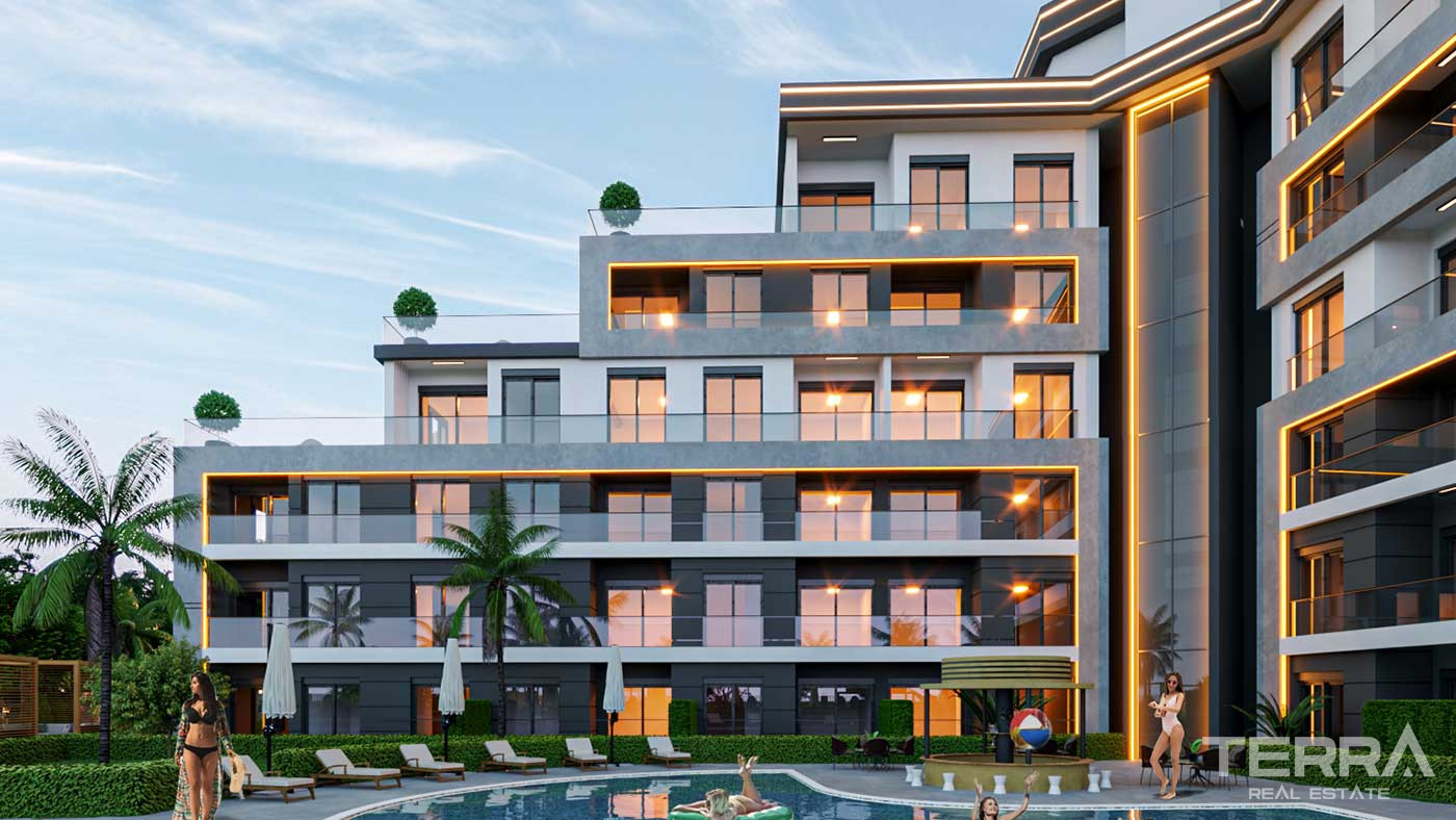 Mehrere soziale Annehmlichkeiten von stilvollen Antalya Apartments in Altıntaş - 88868