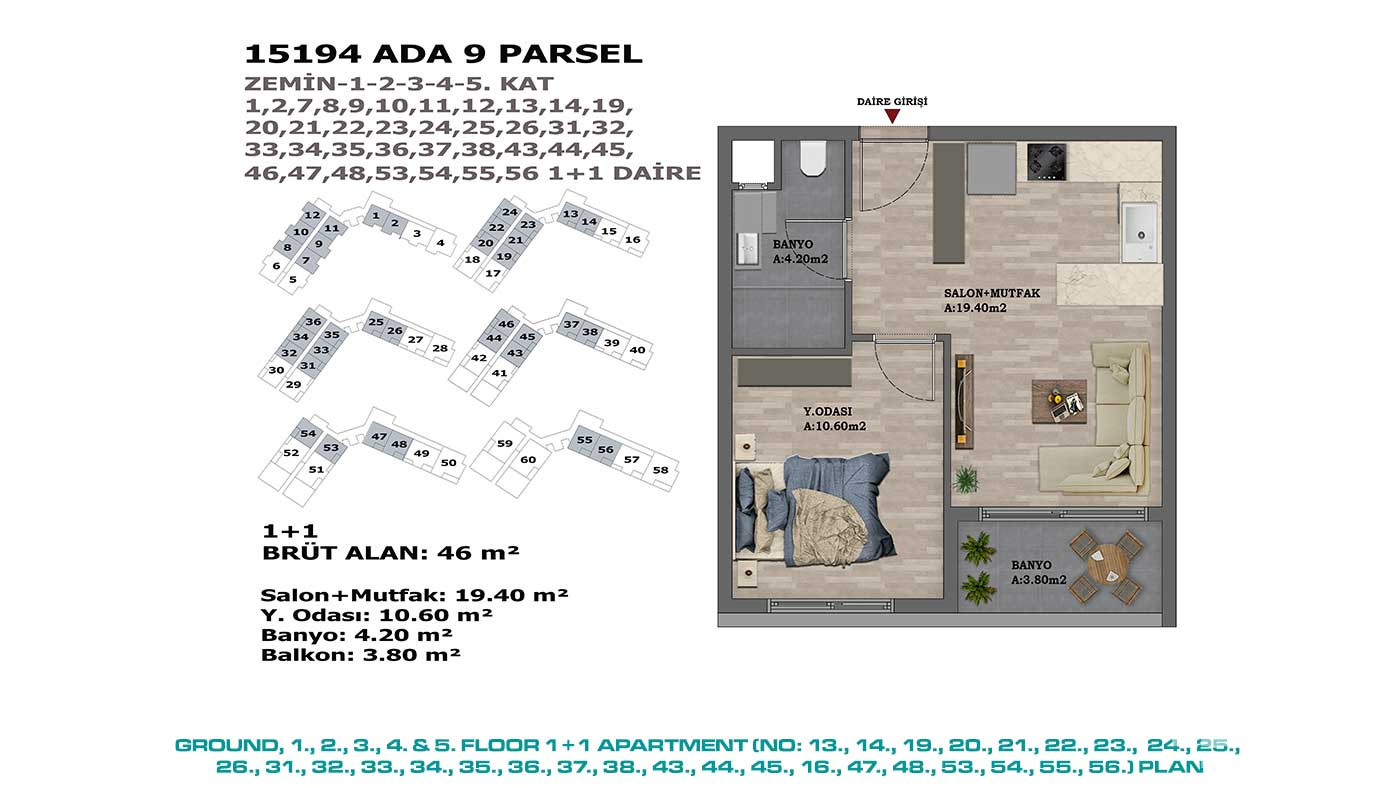 Mehrere soziale Annehmlichkeiten von stilvollen Antalya Apartments in Altıntaş - 88870
