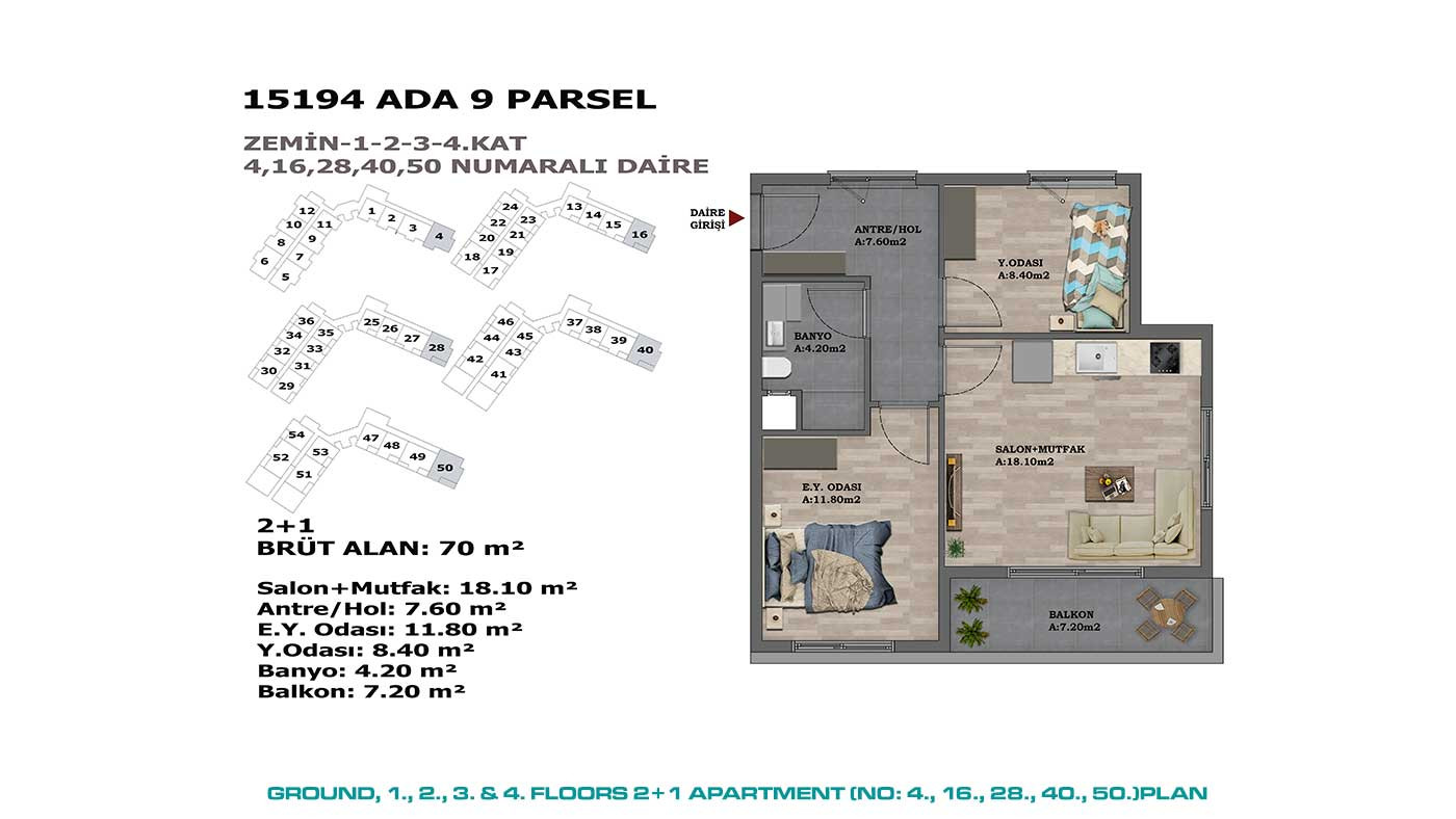 Mehrere soziale Annehmlichkeiten von stilvollen Antalya Apartments in Altıntaş - 88872