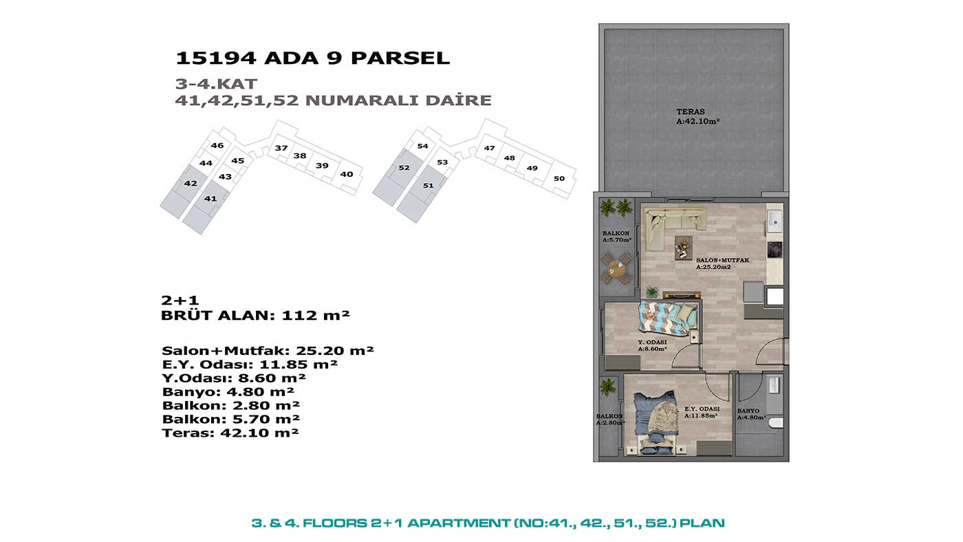 Mehrere soziale Annehmlichkeiten von stilvollen Antalya Apartments in Altıntaş - 88874
