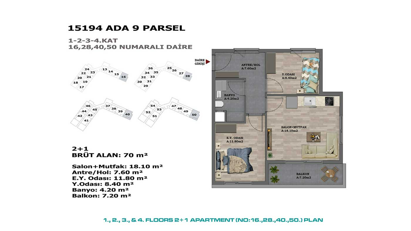 Mehrere soziale Annehmlichkeiten von stilvollen Antalya Apartments in Altıntaş - 88881