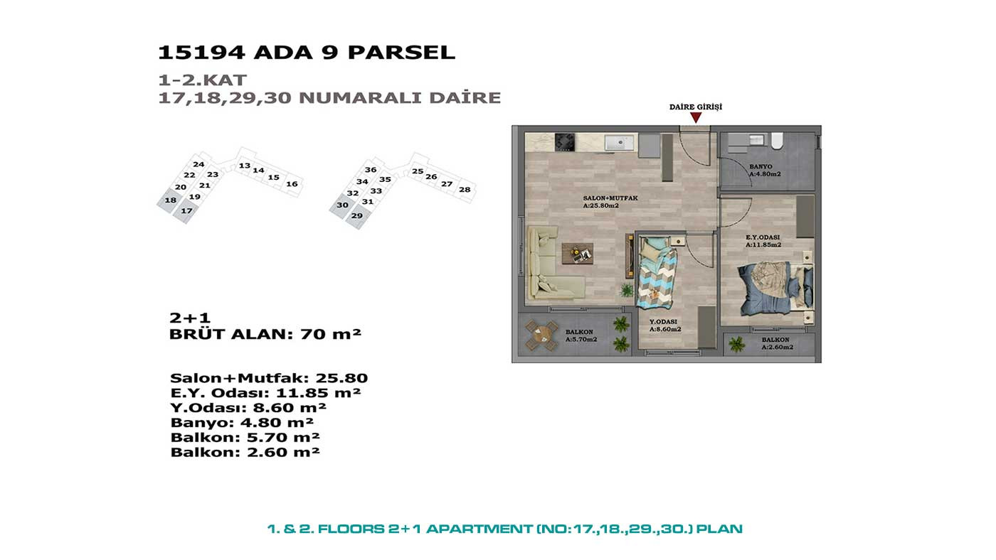 Mehrere soziale Annehmlichkeiten von stilvollen Antalya Apartments in Altıntaş - 88880