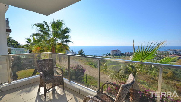 2+1 Apartment mit Meerblick in der Sunset Beach Vip 2 Residence, Konaklı