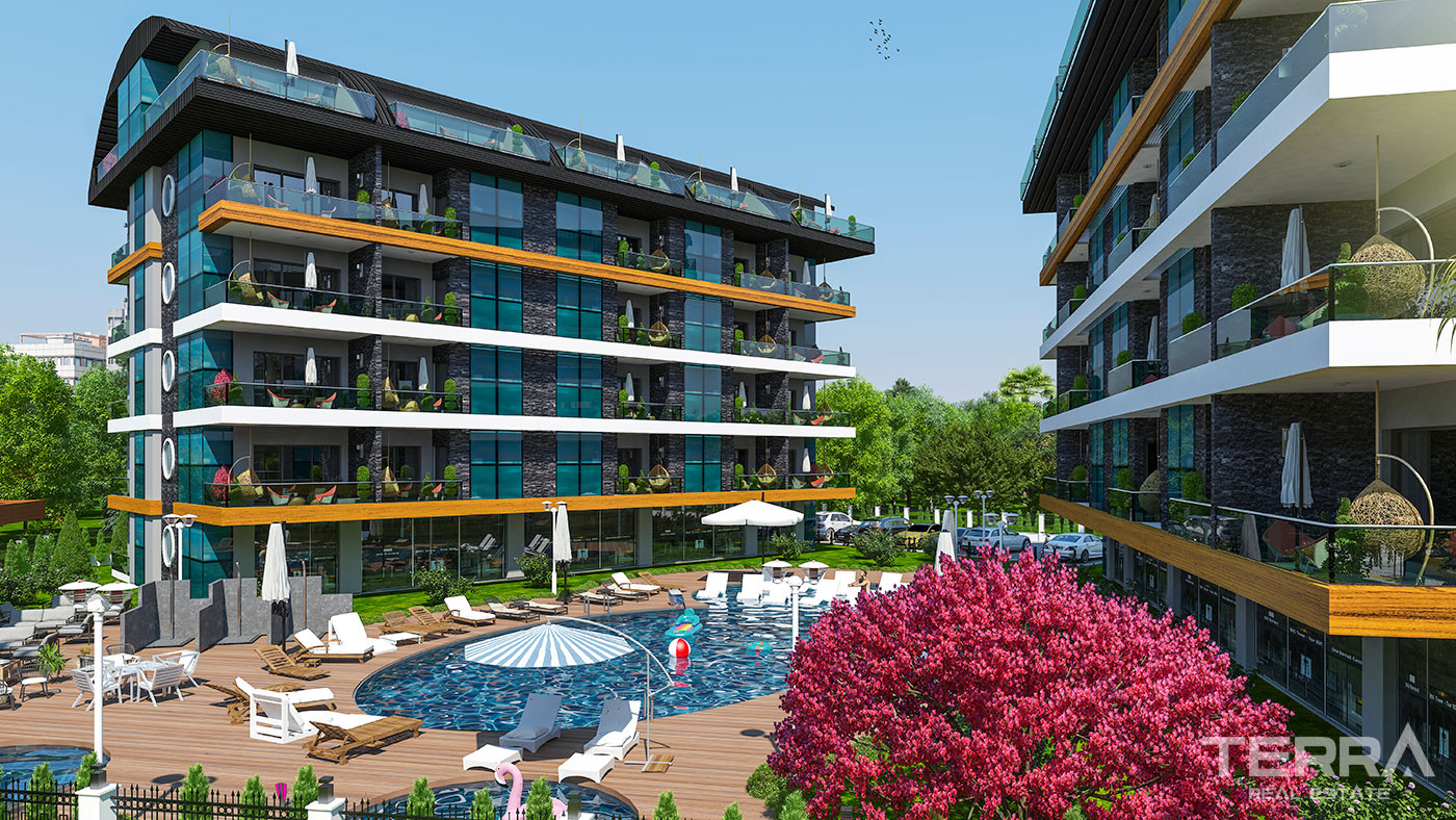 Modern Apartment Complex with Extensive Facilities in Oba, Alanya