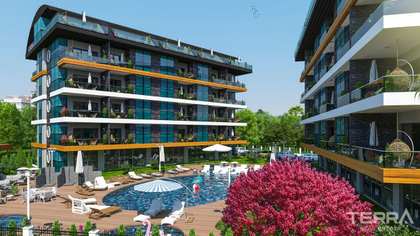 Alanya Oba'da Geniş Tesislere Sahip Modern Daireler
