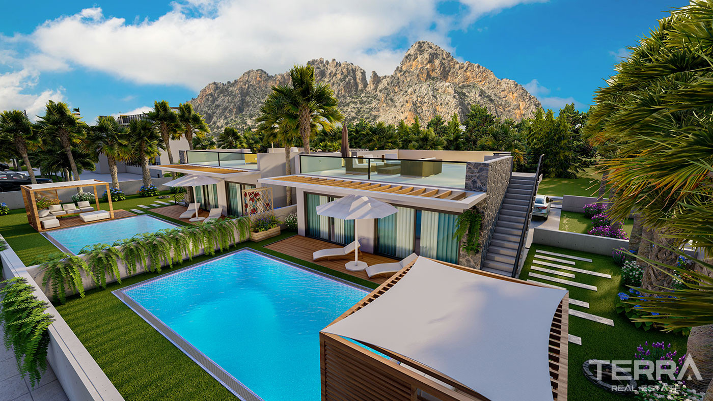 Kuzey Kıbrıs'ta Modern Özelliklere ve Deniz Manzarasına Sahip Villalar