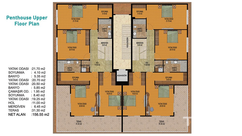 Exklusive Penthouse-Wohnungen in Nord Alanya - 4504