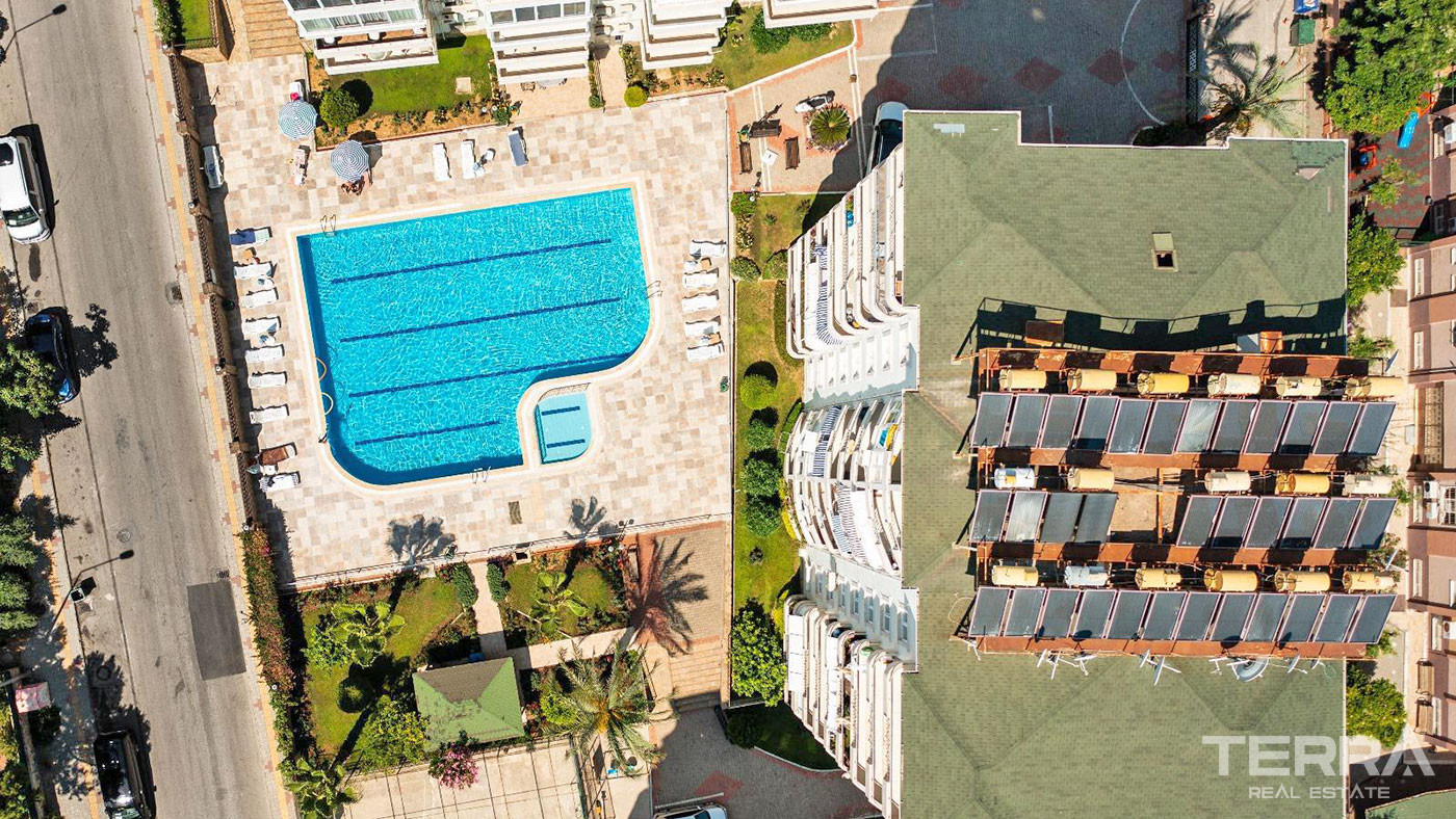 Apartament 2+1 z widokiem na morze i zamek w doskonałej lokalizacji w centrum Alanyi - 96438