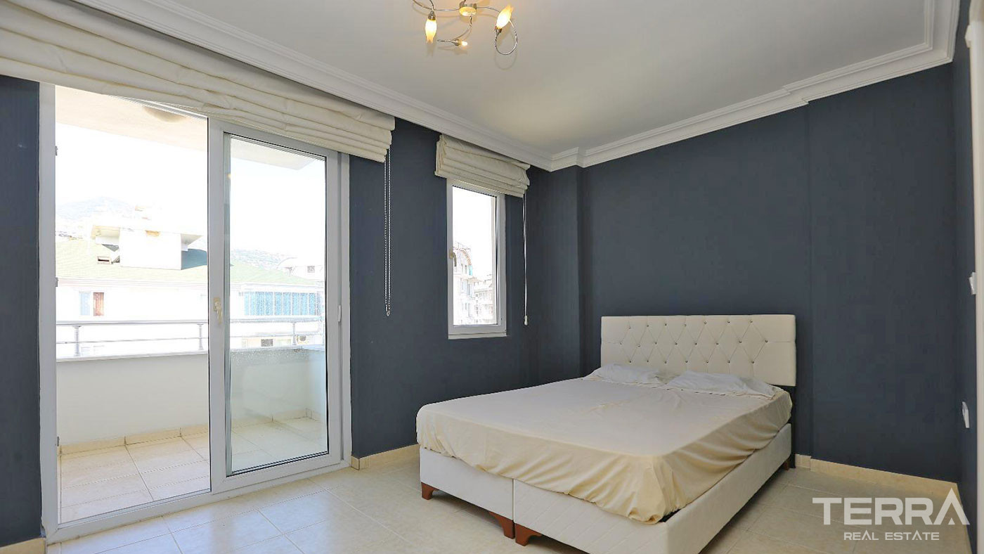 Apartament 2+1 z widokiem na morze i zamek w doskonałej lokalizacji w centrum Alanyi - 96443
